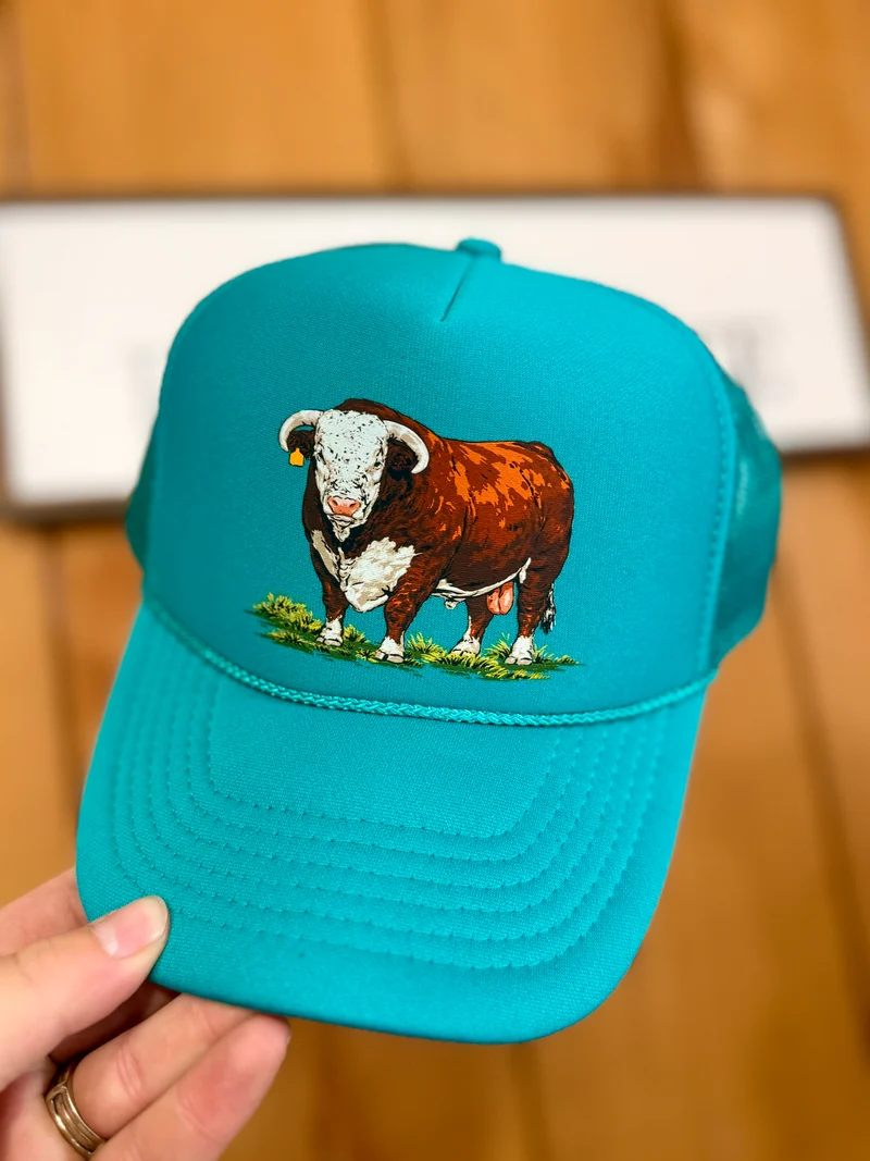 Kids Trucker Hat - Teal Hereford