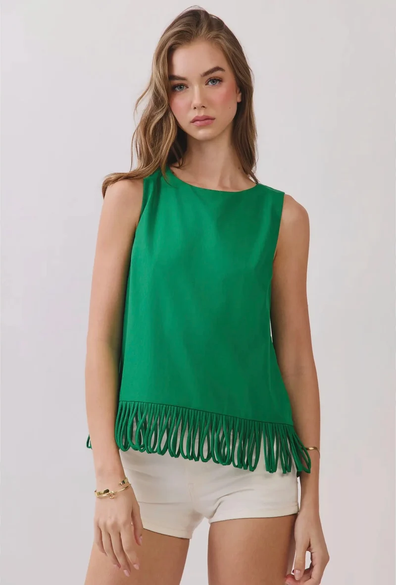 Green Fringe Tank