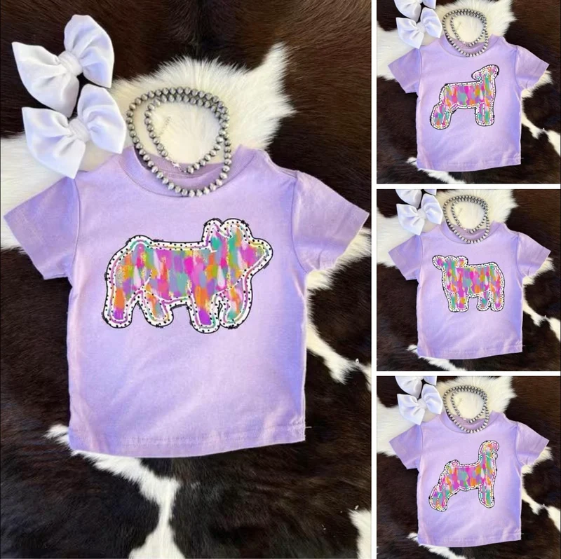 Purple Watercolor Calf Tee