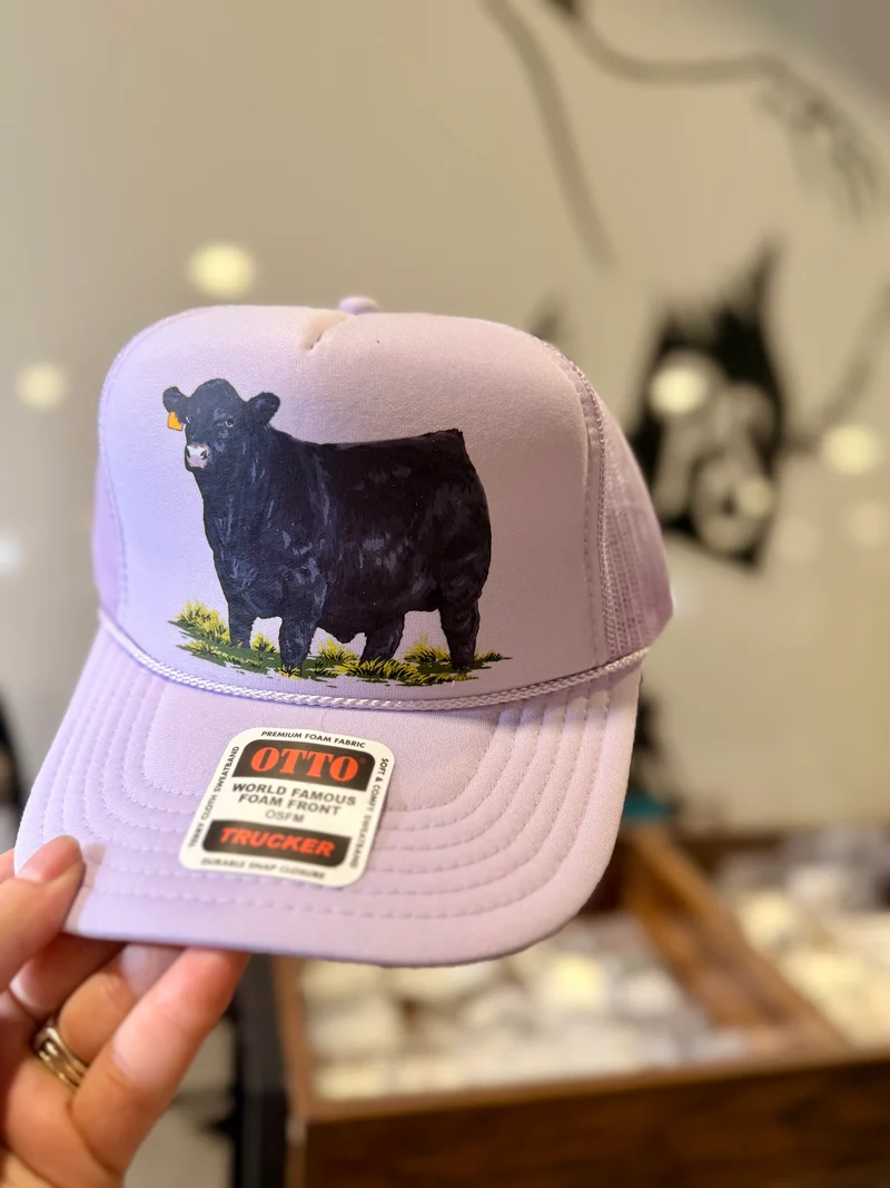 Angus Show Bull Lavender Trucker Hat