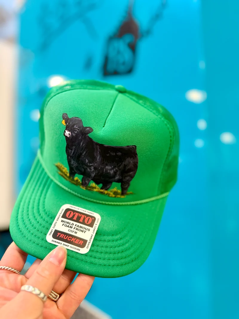 Angus Show Bull Green Trucker Hat