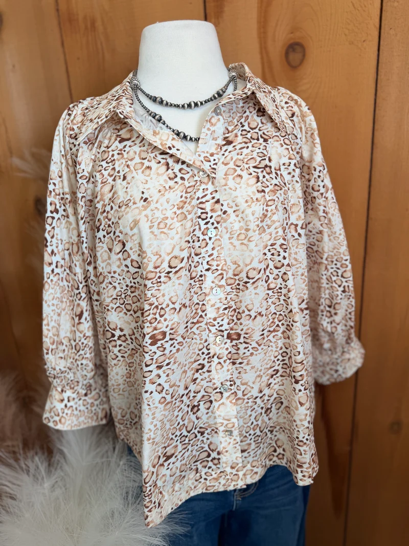 Snake Print 3/4 Sleeve Top