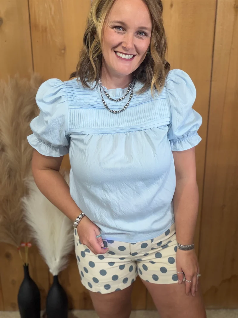 Light Blue Polka Dot Shorts