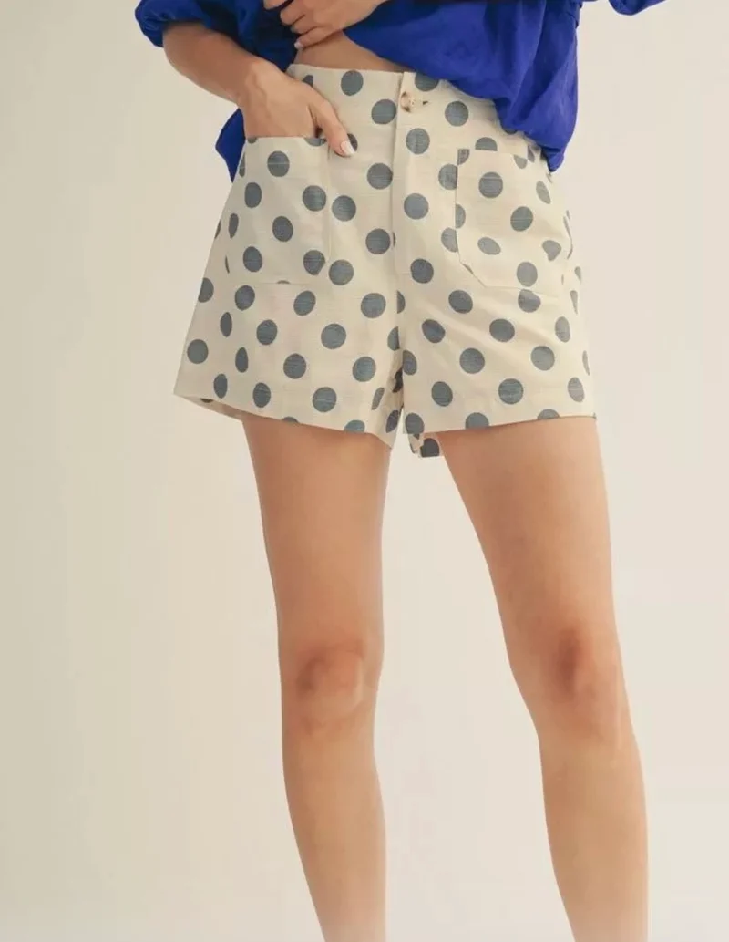 Light Blue Polka Dot Shorts