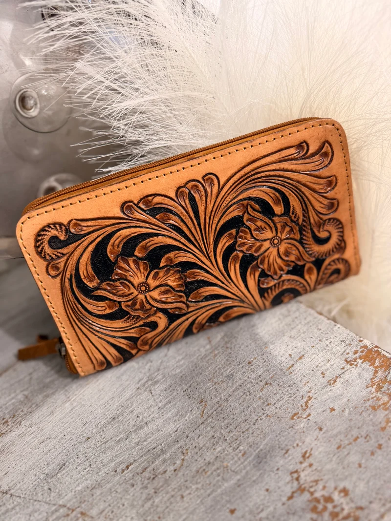 Hand Tooled Leather Wallet