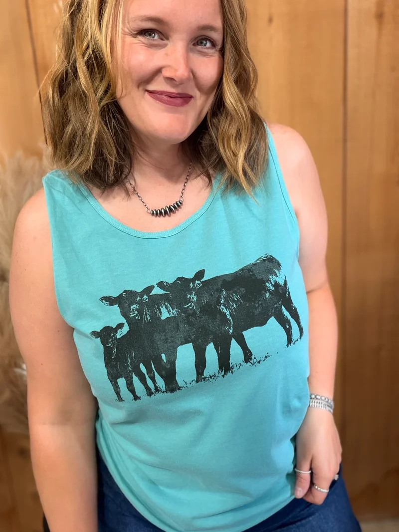 Black Calves Light Teal Tank