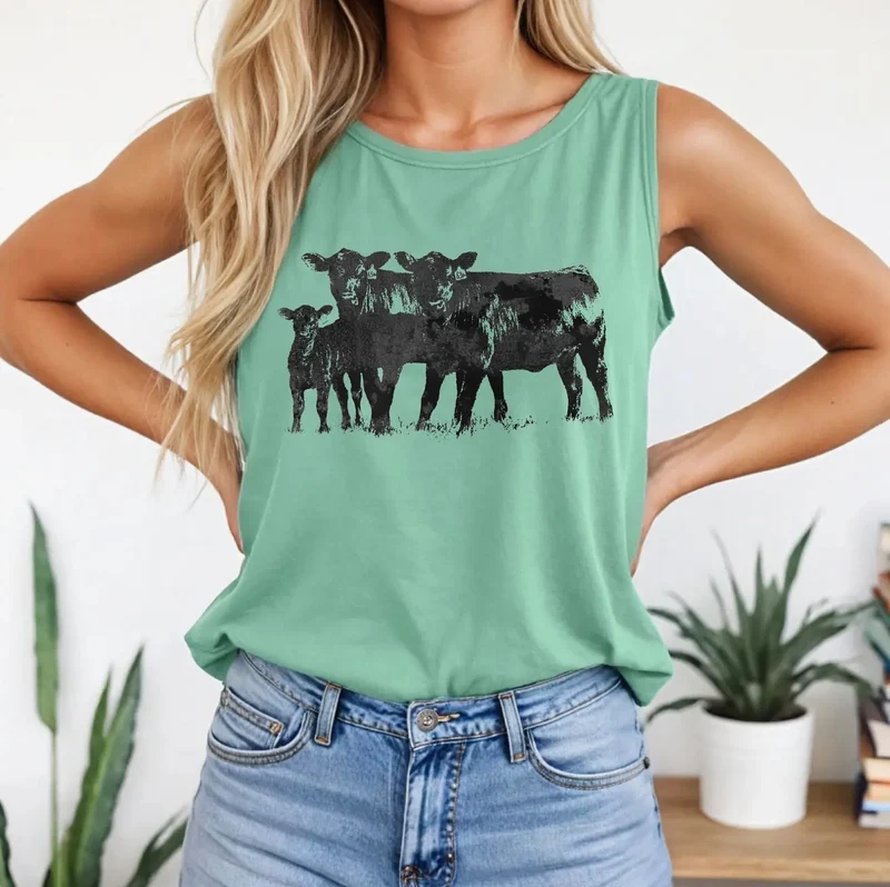 Black Calves Light Teal Tank