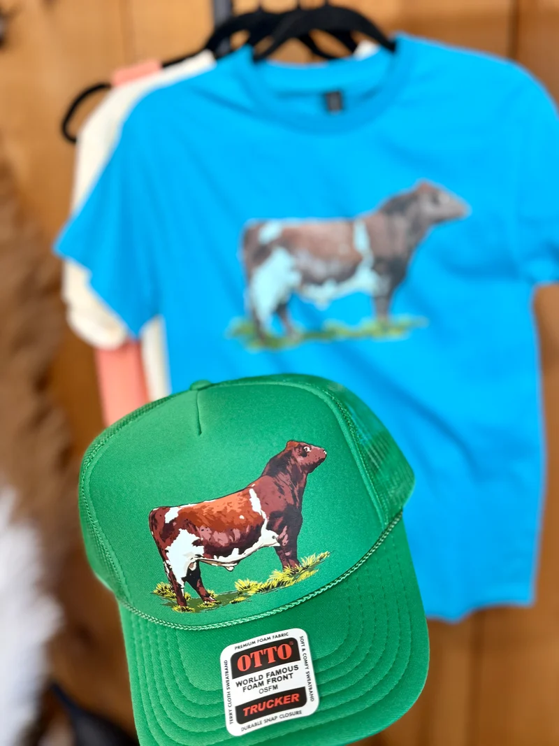 Shorthorn Bull Green Trucker Hat