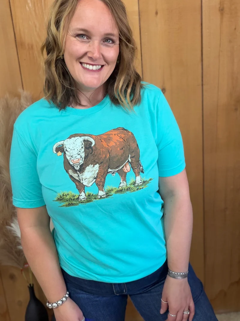 Hereford Bull Turquoise Tee