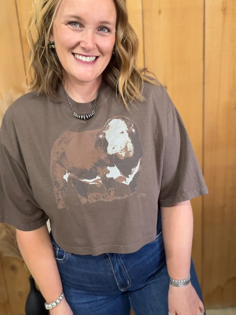 Herfy Hereford Brown Crop Tee