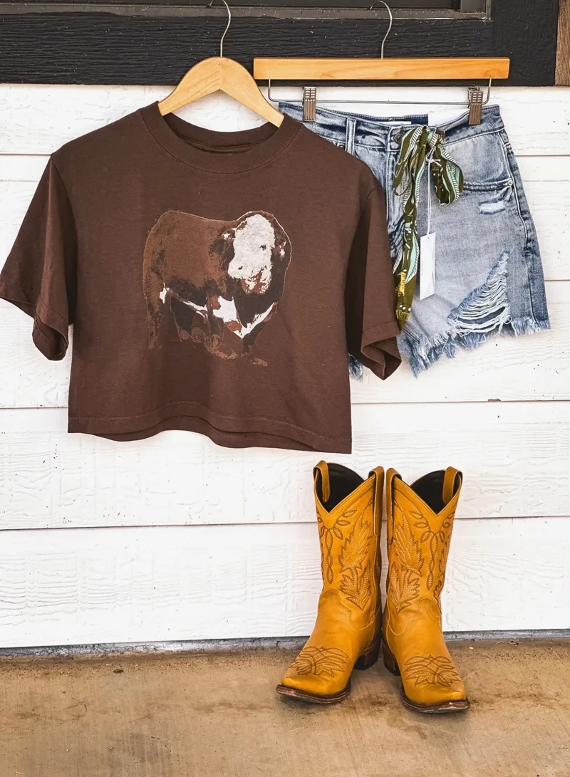 Herfy Hereford Brown Crop Tee