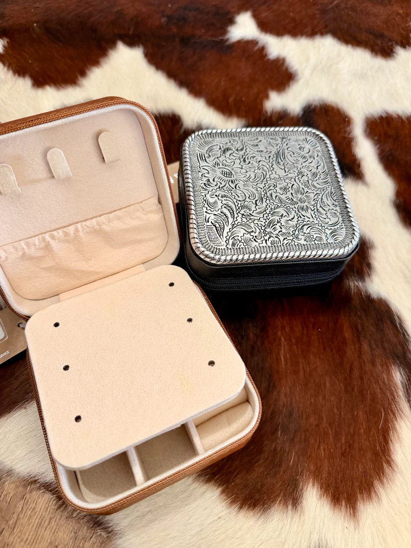 Western Metal Top Jewelry Box