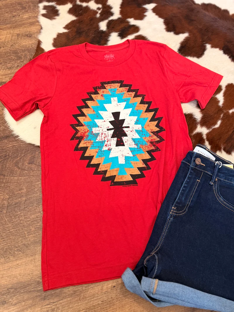 Cheyenne Aztec Red Tee