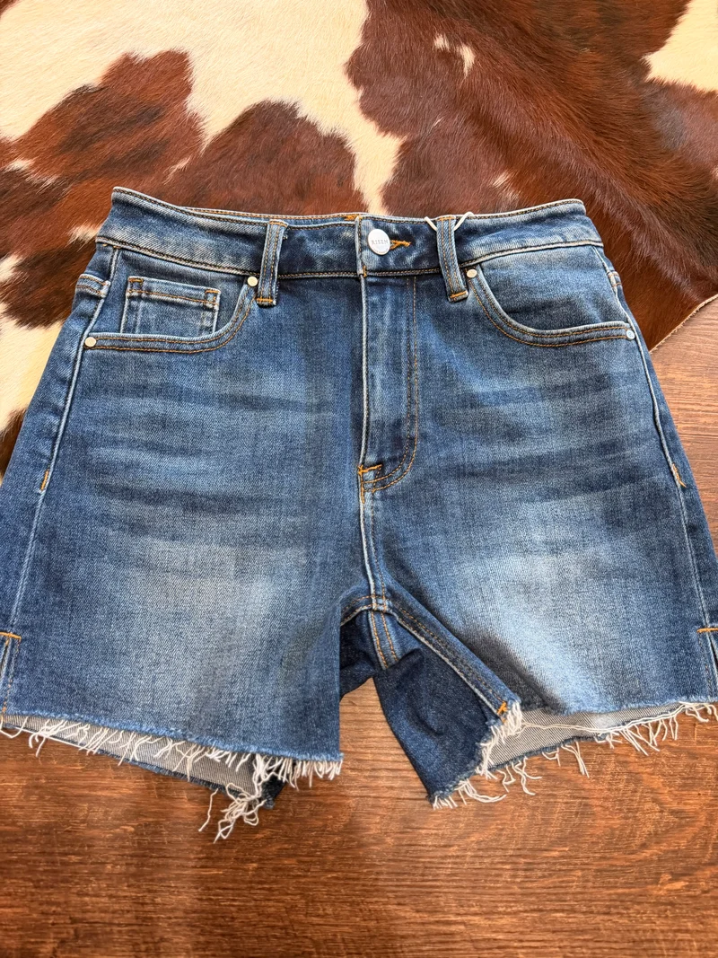 Risen Medium Wash Cut Off Shorts