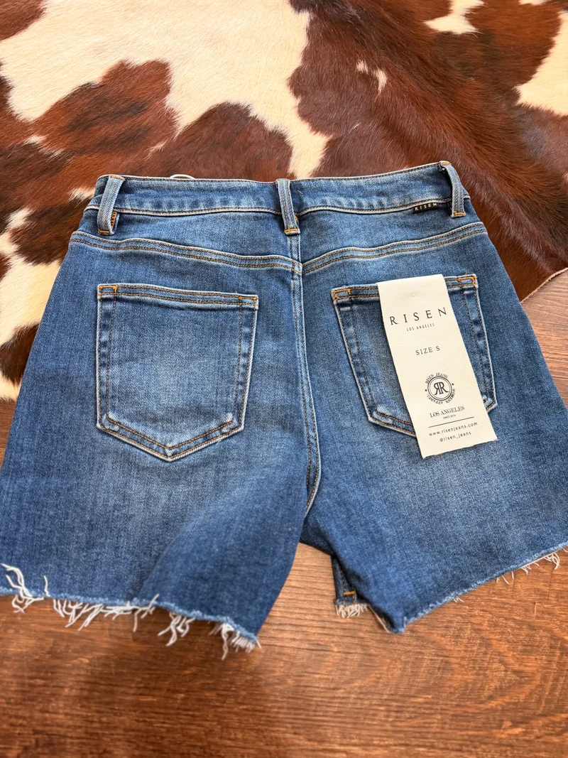 Risen Medium Wash Cut Off Shorts