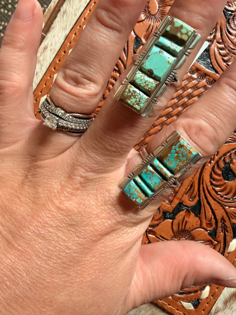 #8 Turquoise Adjustable Rings