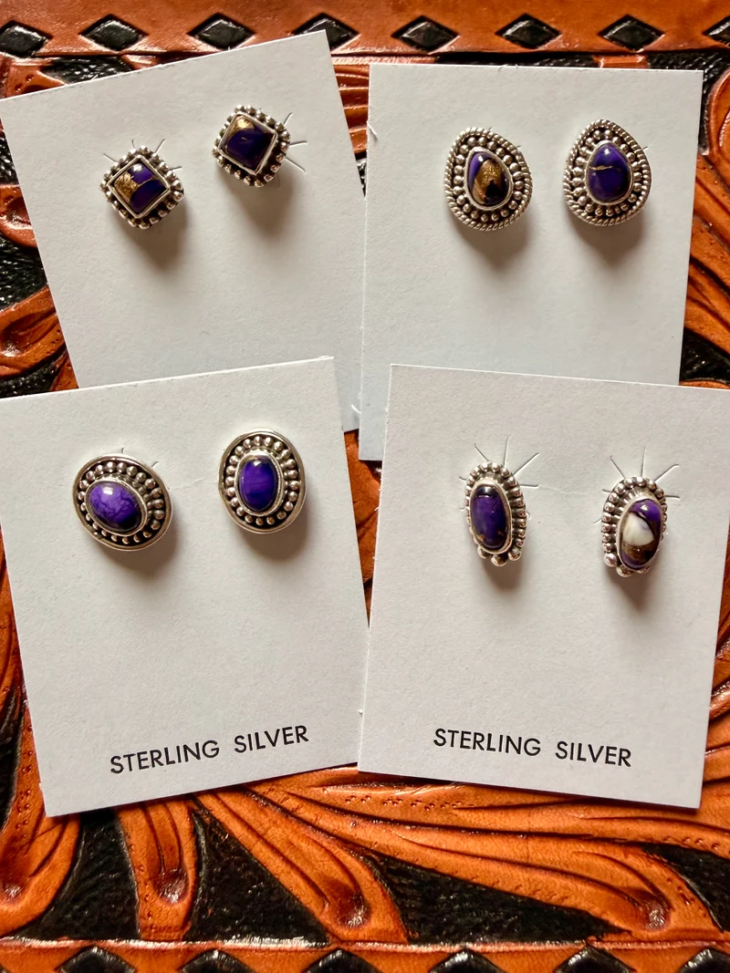 Purple Mojave Stud Earrings