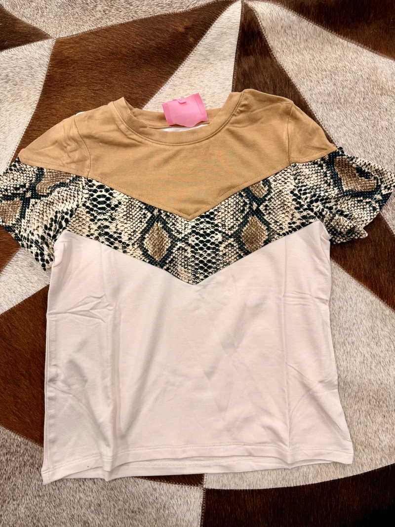 Girls Snake Block Top