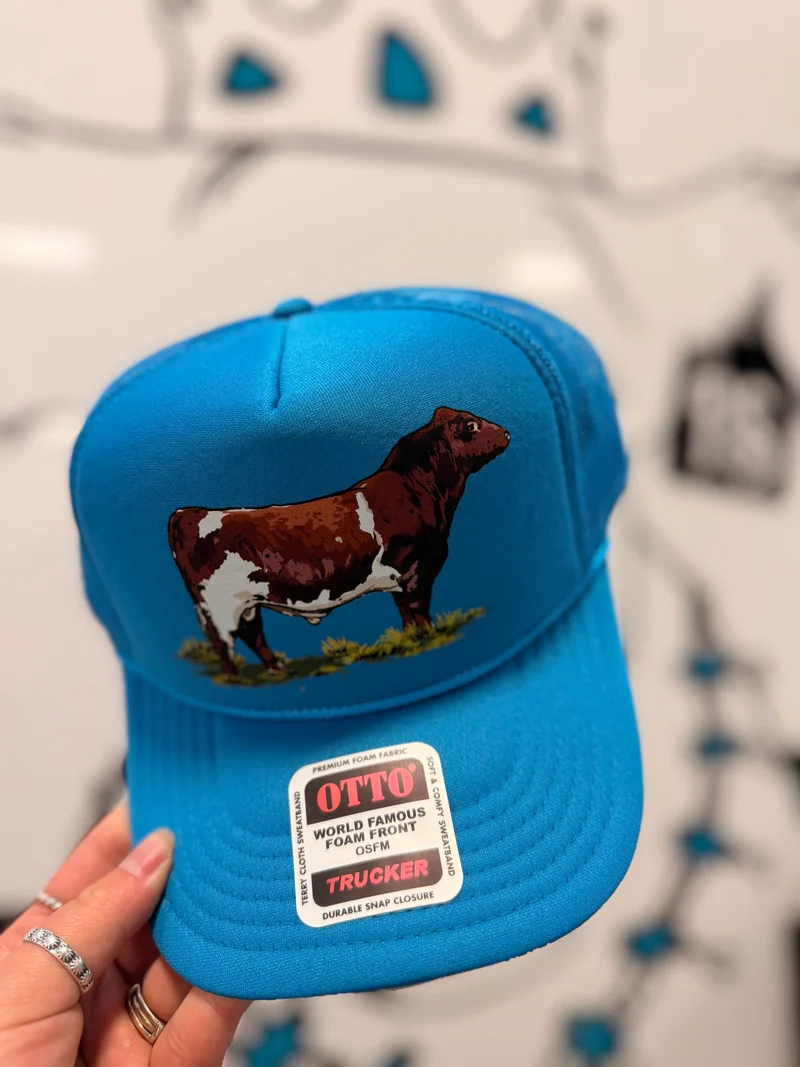 Shorthorn Bull Teal Trucker Hat