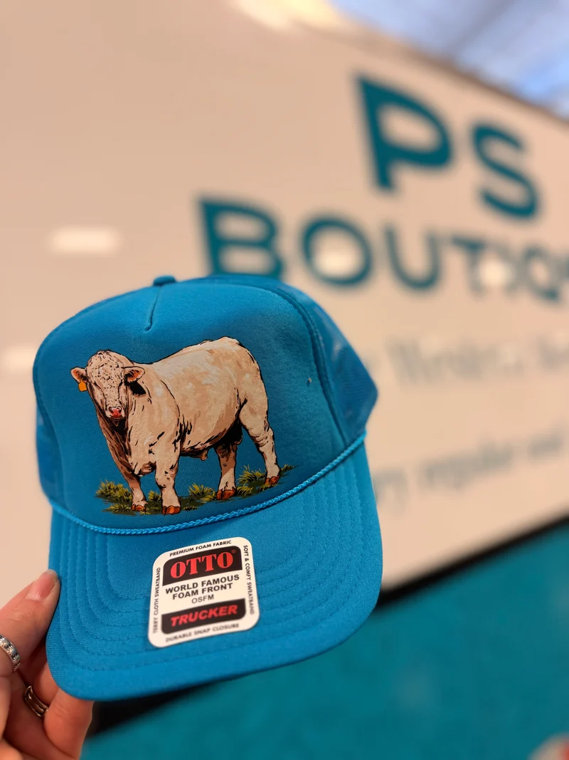 Charolais Bull Teal Trucker Hat
