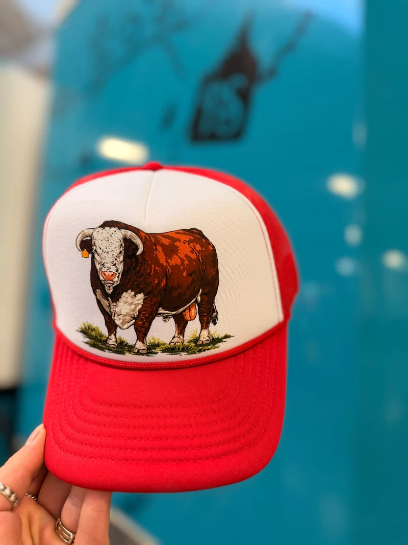 Hereford Bull Red/White Trucker Hat
