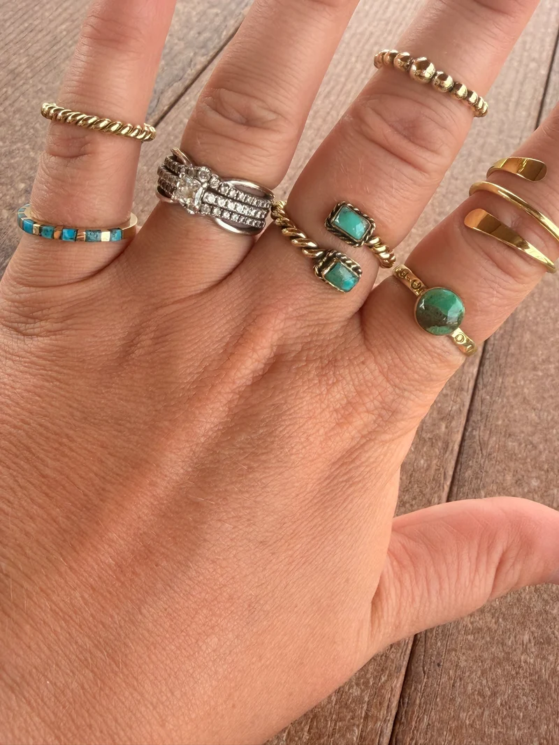 Brass / Turquoise Stacker Ring