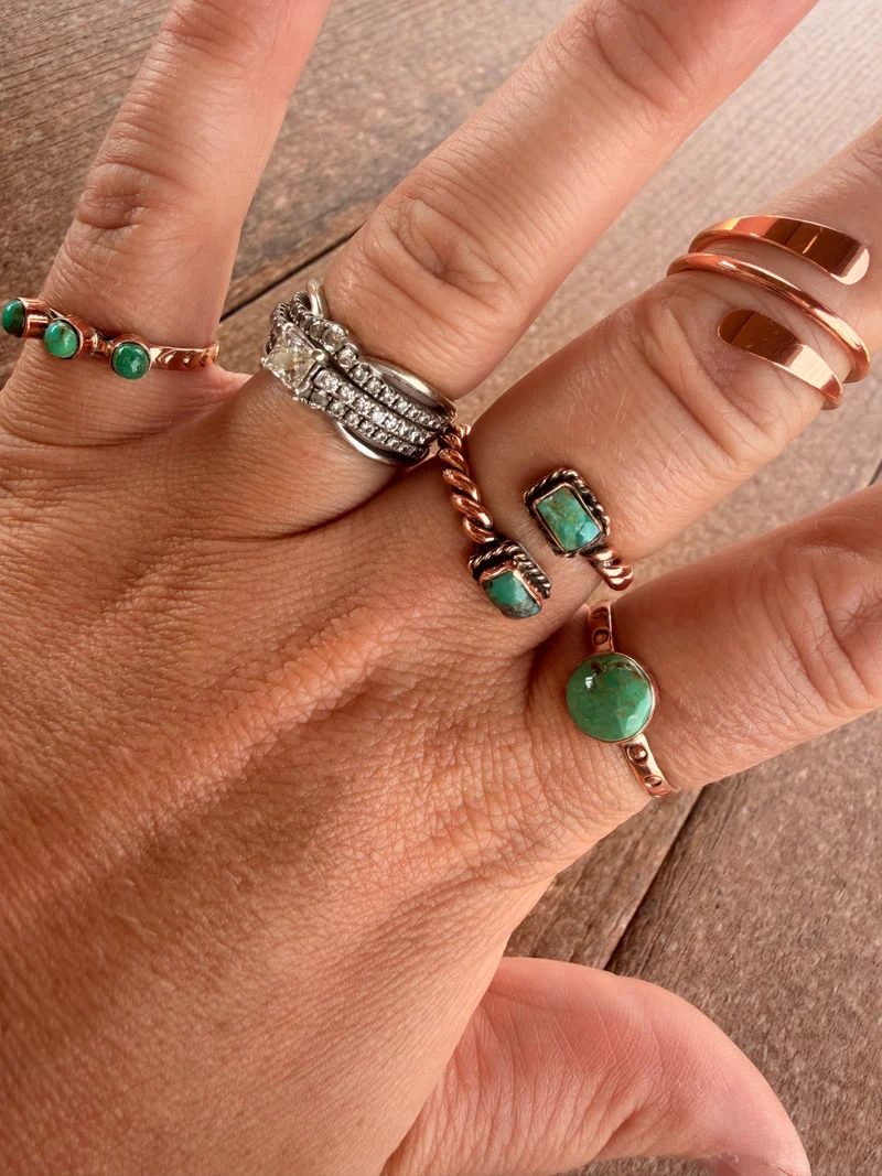 Copper / Turquoise Stacker Rings