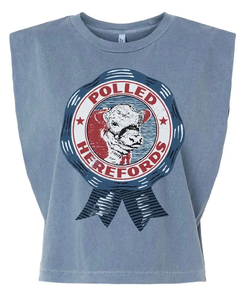 Polled Hereford Ribbon Boxy Tank