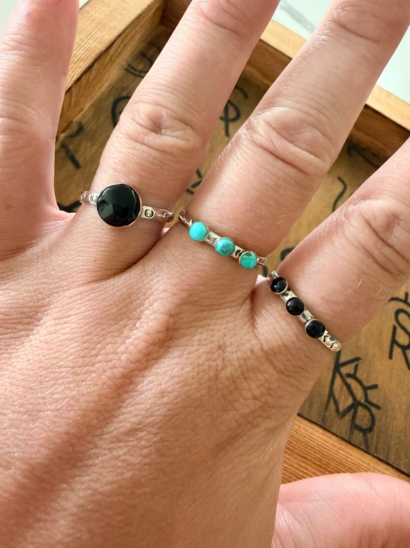 Sterling Silver Stone Rings