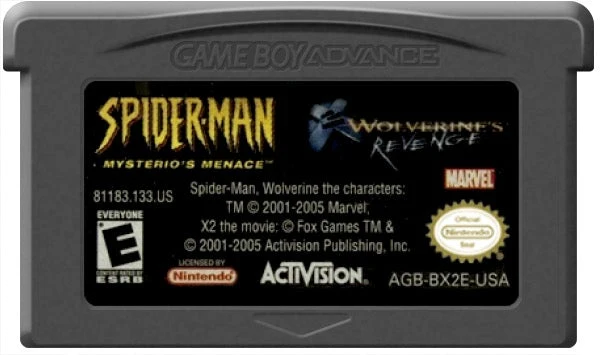 Spider-Man Mysterio's Menace and X-2 Wolverines Revenge - Nintendo Game Boy Advance