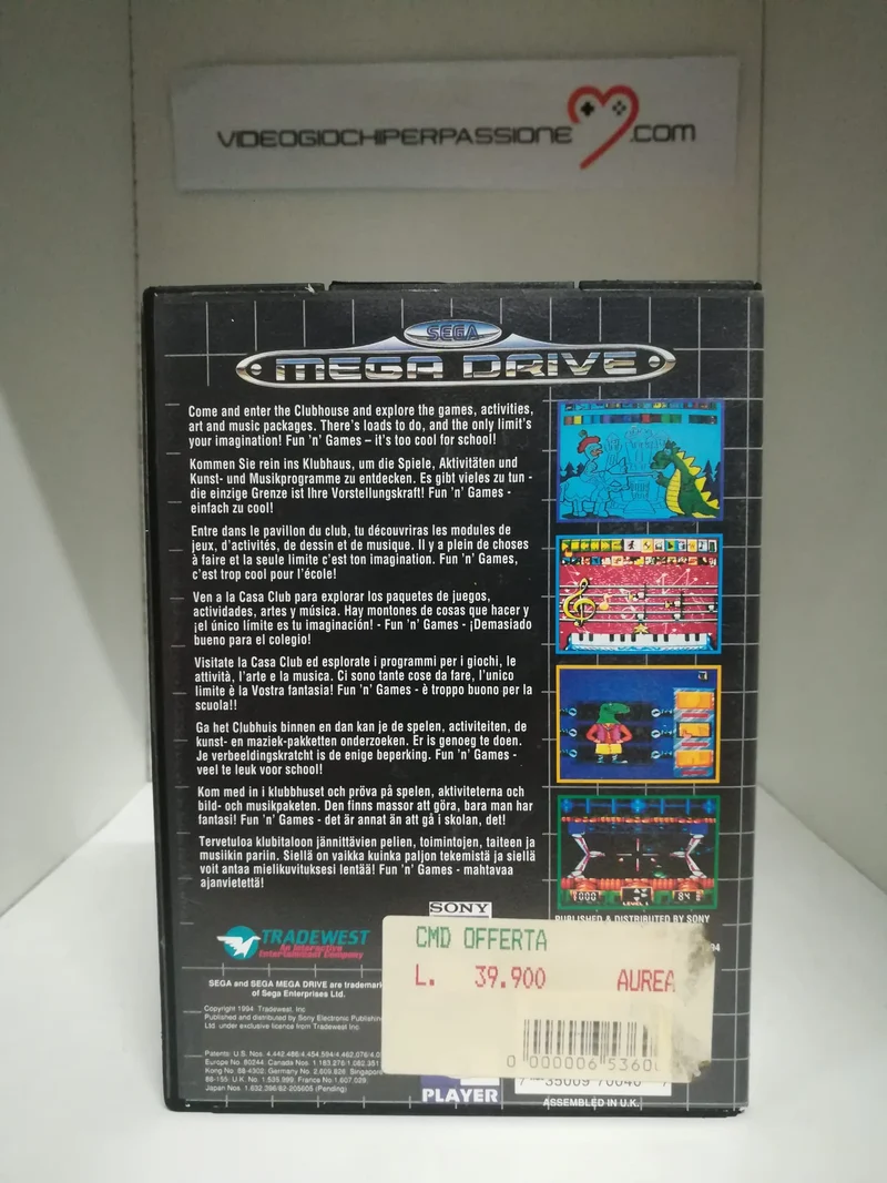 FUN'N GAMES SEGA MEGA DRIVE PAINT-GAMES-MUSIC-STYLE- (usato)