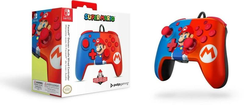 Controller SUPER MARIO - Nintendo Switch-Cablato- Audio-PDP GAMING