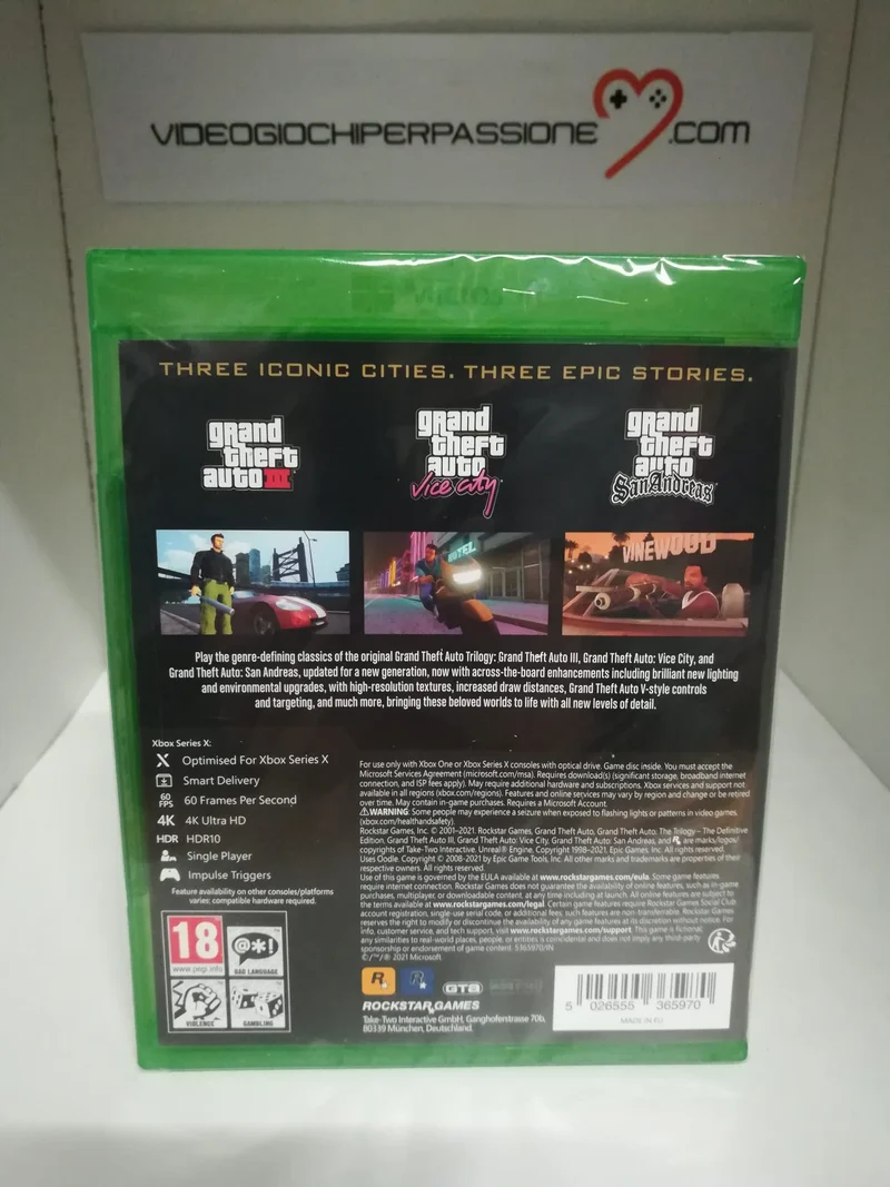 GTA - Grand Theft Auto: The Trilogy- The Definitive Edition - Xbox One - Xbox Serie X Edizione Europea
