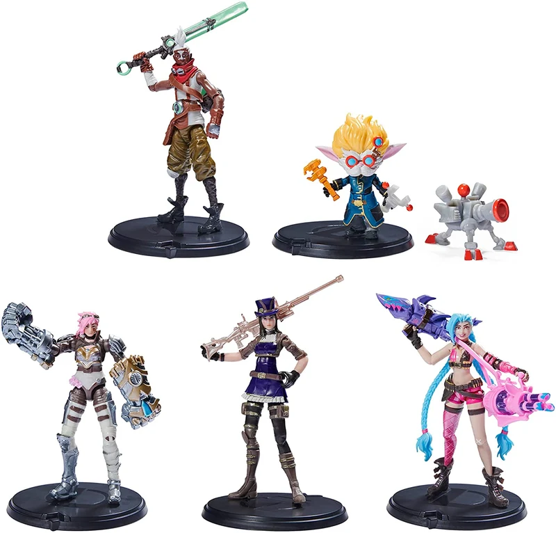 League of Legends Set da 5 Pezzi-Heimerdinger-Jinx-VI-Caitlyn-Ekko ACTION FIGURE