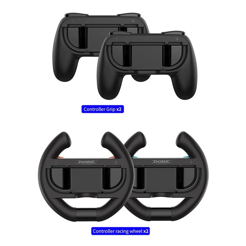 DOBE 4 in 1 Controller Grip & Steering Wheel Grip Set For Nintendo Switch 2