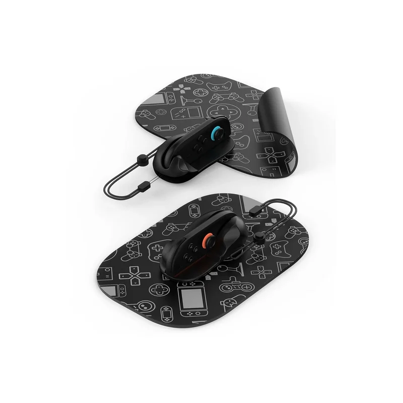 JYS Game Controller Mouse Stand with Mouse Pad (Black) for Nintendo Switch 2 Joy-Con (Set of 2)