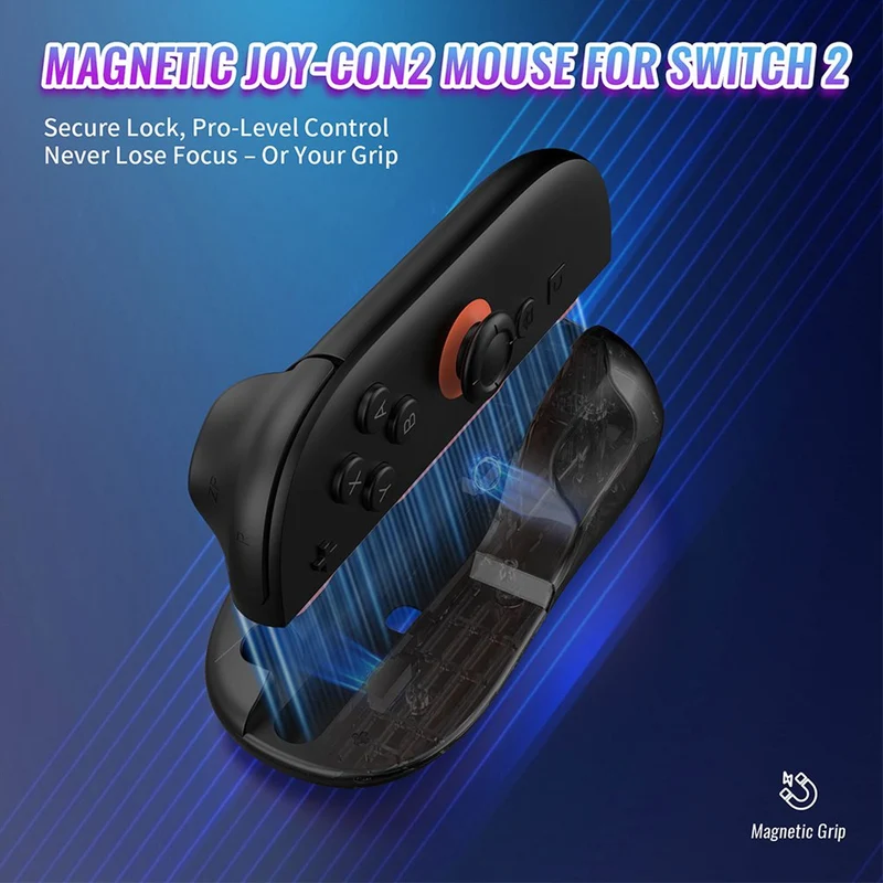 JYS Game Controller Mouse Stand with Mouse Pad (Black) for Nintendo Switch 2 Joy-Con (Set of 2)