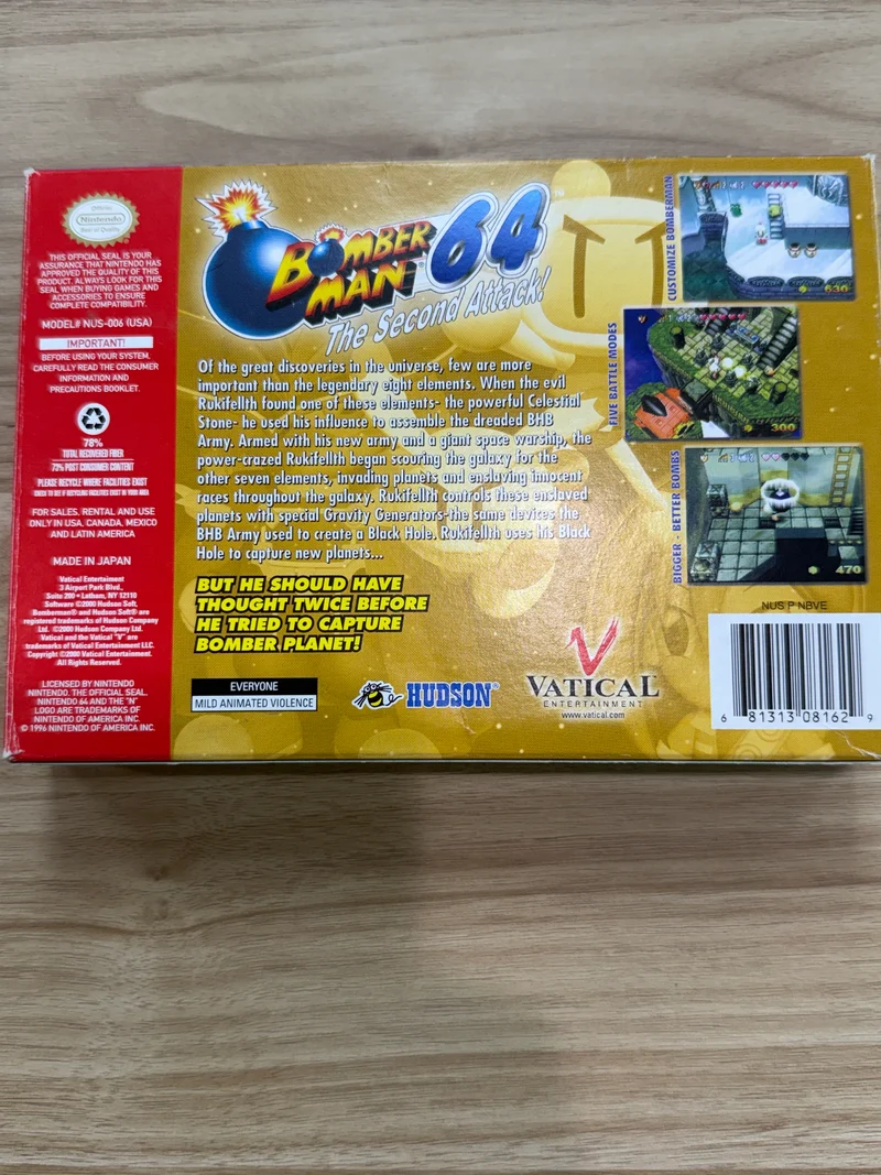 Bomberman 64 Second Attack - Nintendo N64 CIB - With Reg Card