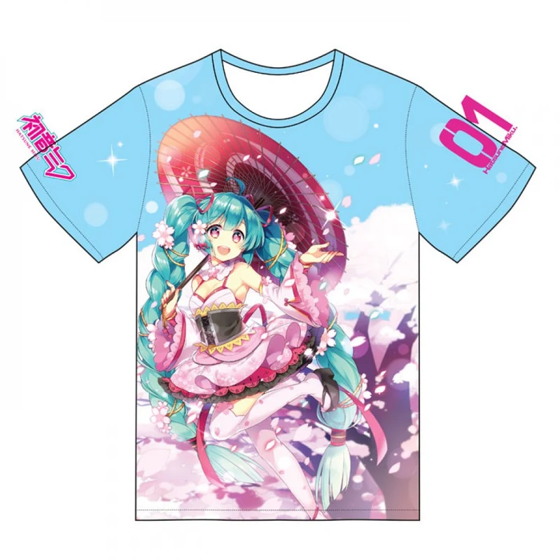 T-Shirt Hatsune Miku con stamapa All Over: Hanami (UNISEX)