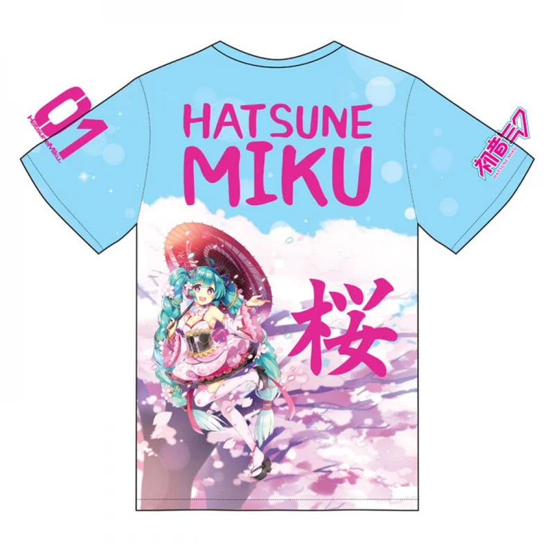 T-Shirt Hatsune Miku con stamapa All Over: Hanami (UNISEX)