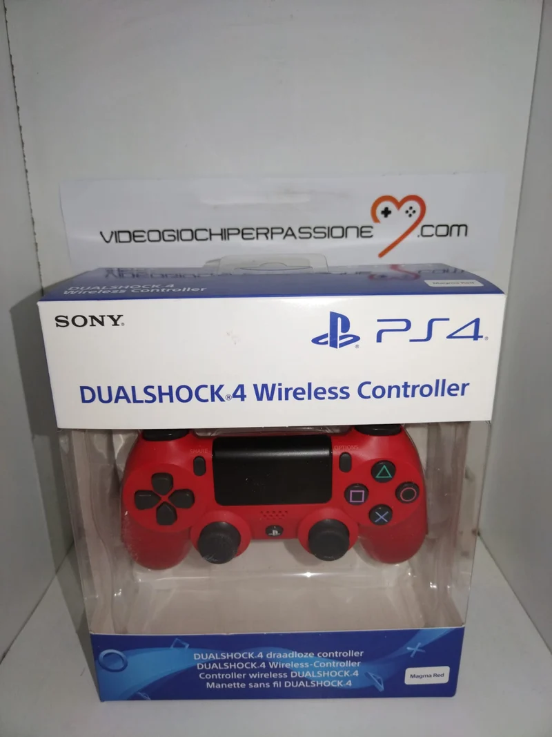 PlayStation 4 - Dualshock 4 Controller Wireless V2, Rosso (Magma Red) (ORIGINALE)