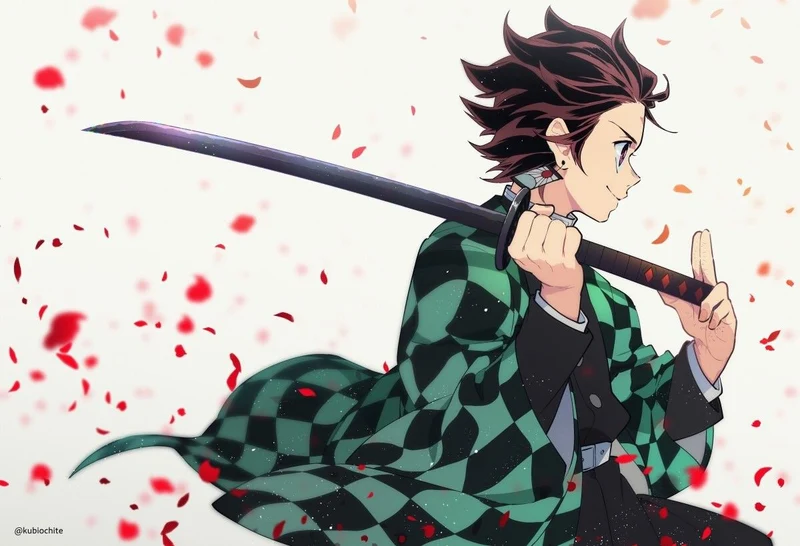 KATANA IN FOAM C/FODERO DEMON SLAYER TANJIRO (LUN. 105 CM.)