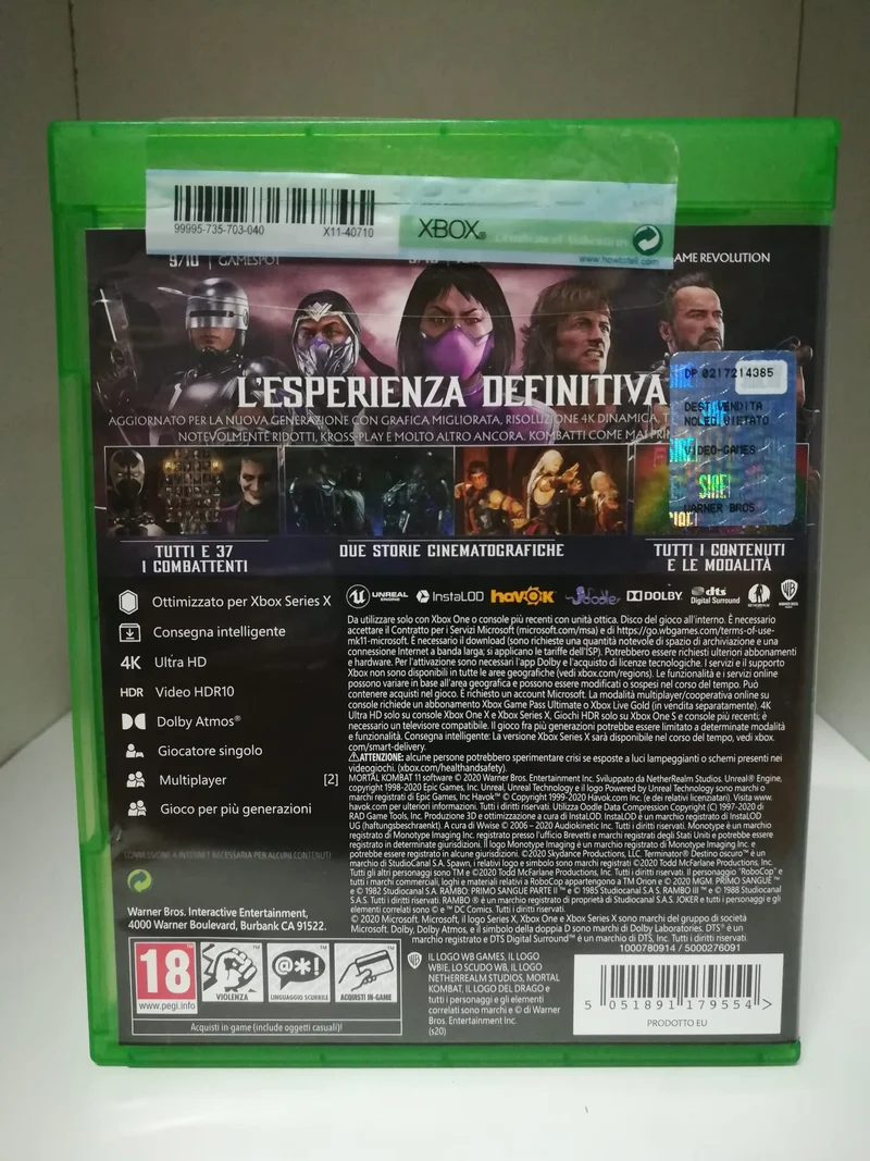 MORTAL KOMBAT 11 ULTIMATE XBOX SERIE X-XBOX ONE (usato garantito)