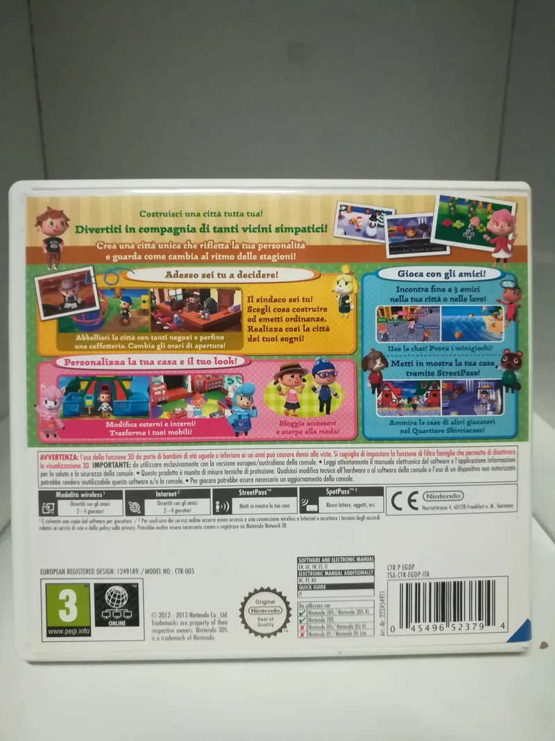 ANIMAL CROSSING NEW LEAF NINTENDO 3DS (versione italiana)