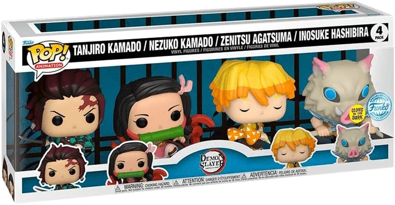 Pop! Demon Slayer 4 Pack Glows in The Dark Exclusive
