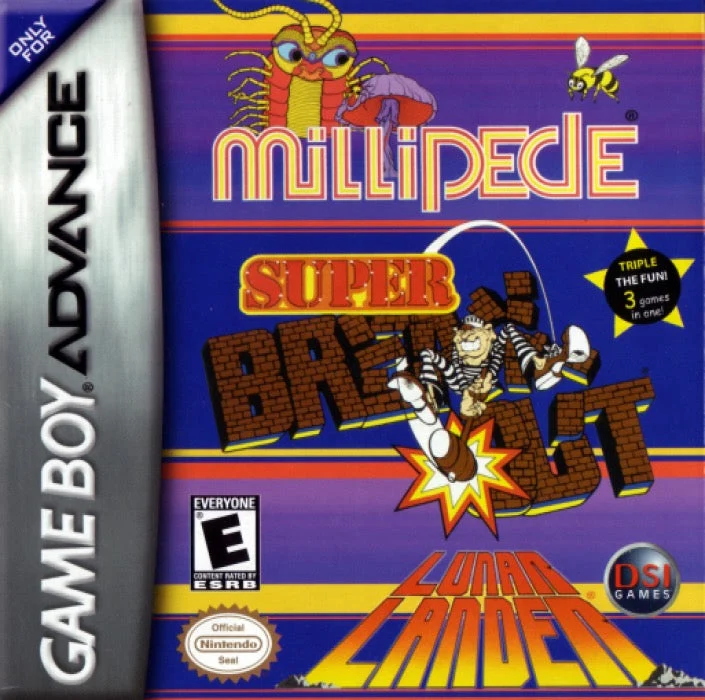 Millipede and Super Breakout and Lunar Lander - Nintendo Game Boy Advance