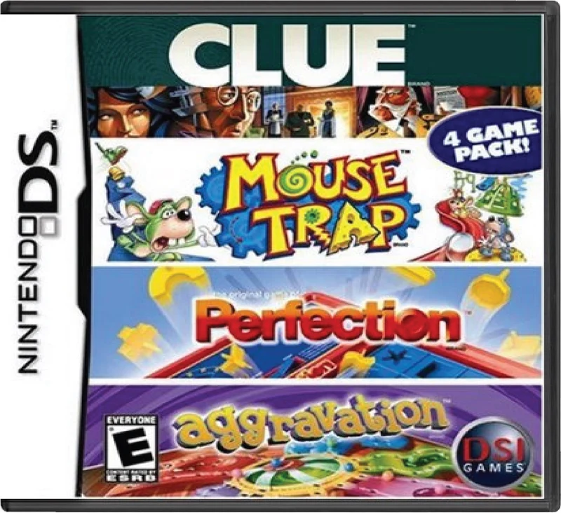 Clue + Aggravation + Perfection + Mouse Trap 4 Game Pack - Nintendo DS