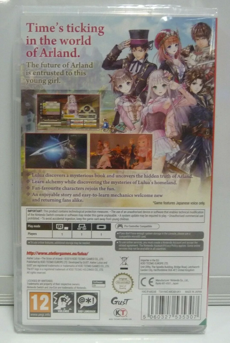 ATELIER LULUA THE SCION OF ARLAND NINTENDO SWITCH EDIZIONE REGNO UNITO