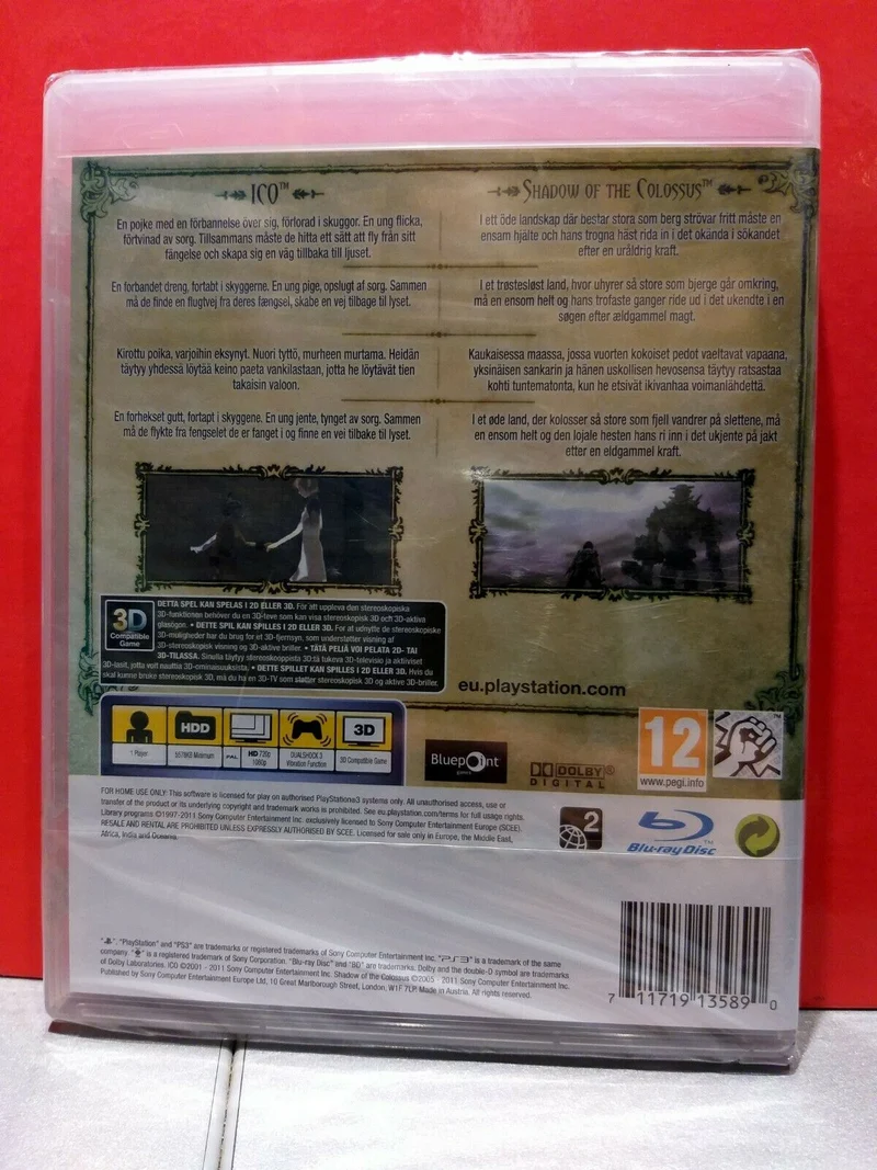 ICO & SHADOW OF THE COLOSSUS CLASSICS HD PLAYSTATION 3 EDIZIONE REGNO UNITO