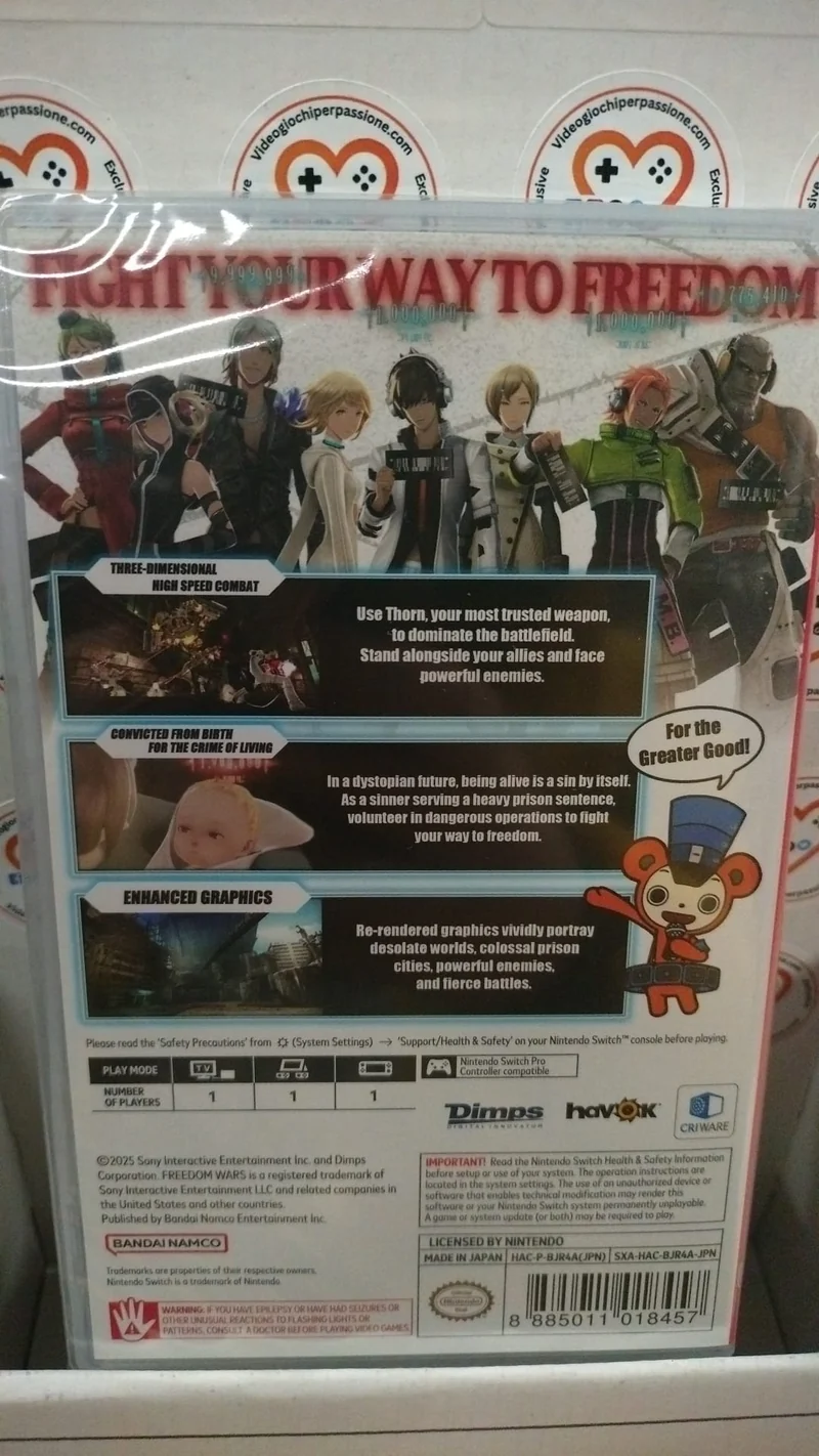 Freedom Wars Remastered Nintendo Switch Edizione Asiatica con Inglese